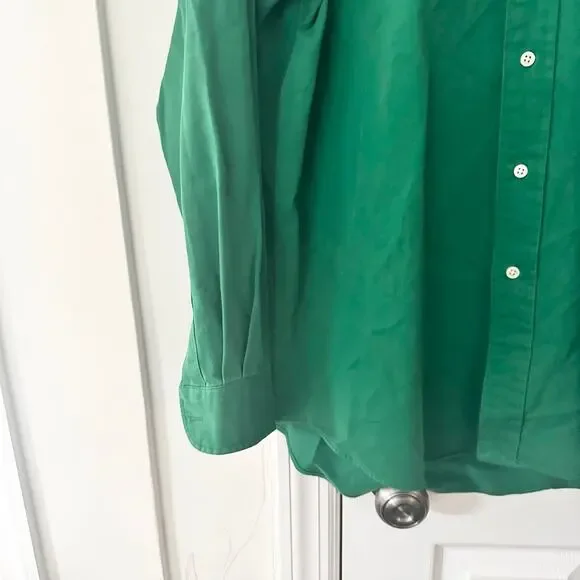 Ralph Lauren Polo Vintage Kelly Green Blake Button Down Casual Y2K Shirt Medium - Picture 3 of 8